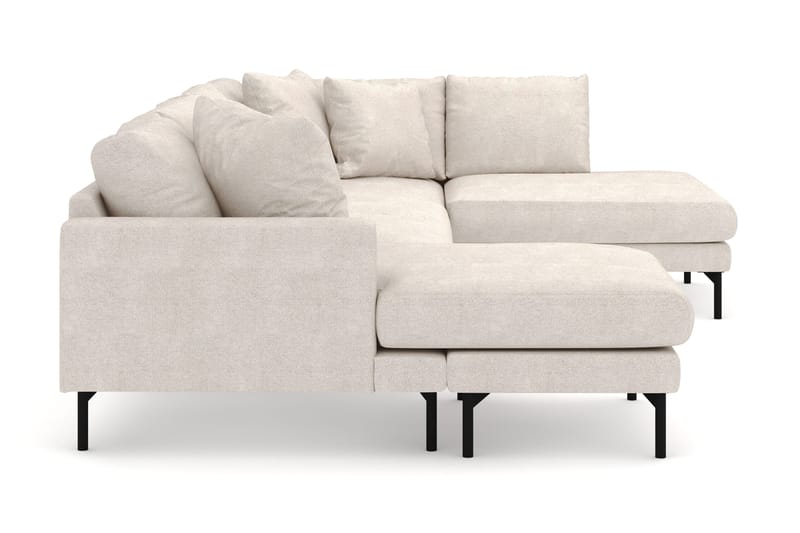 Menard 4-seters Høyrevendt Stor U-formet Dyp Sofa med Divan og Sjeselong i Stoff - Beige - Møbler - Sofaer - U-sofa