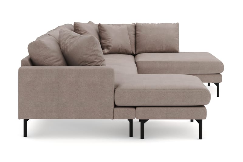 Menard 4-seters Høyrevendt Stor U-formet Dyp Sofa med Divan og Sjeselong i Stoff - Brun - Møbler - Sofaer - U-sofa