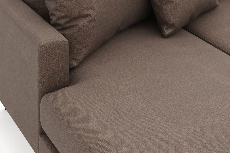 Menard 4-seters Høyrevendt Stor U-formet Dyp Sofa med Divan og Sjeselong i Stoff - Brun - Møbler - Sofaer - U-sofa