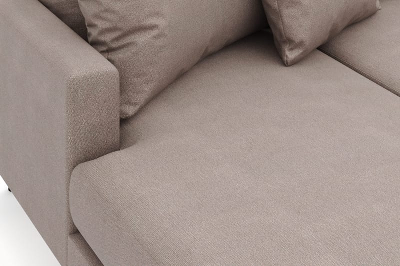 Menard 4-seters Høyrevendt Stor U-formet Dyp Sofa med Divan og Sjeselong i Stoff - Brun - Møbler - Sofaer - U-sofa