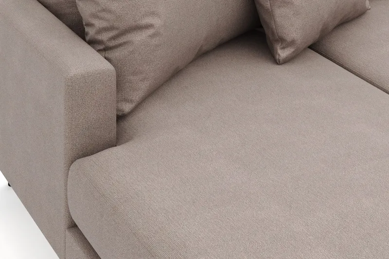 Menard 4-seters Høyrevendt Stor U-formet Dyp Sofa med Divan og Sjeselong i Stoff - Brun - Møbler - Sofaer - U-sofa