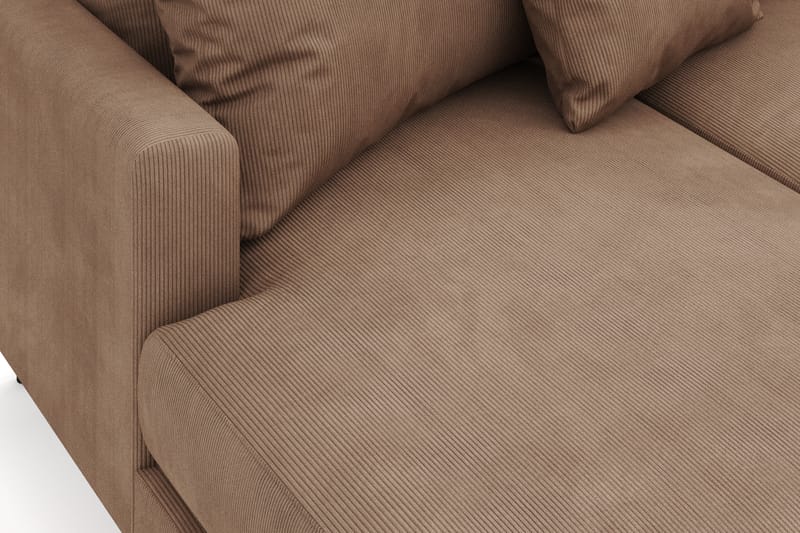 Menard 4-seters Høyrevendt U-formet Sofa med Divan og Sjeselong i Manchester - Brun - Møbler - Sofaer - U-sofa