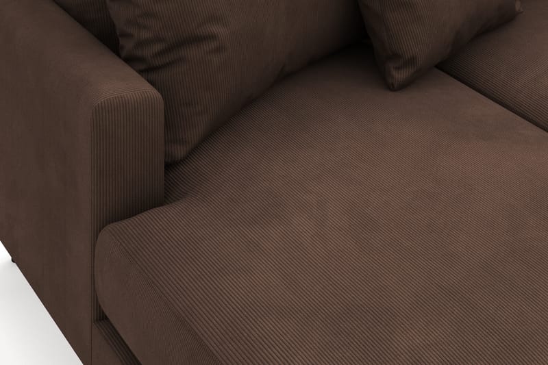 Menard 4-seters Høyrevendt U-formet Sofa med Divan og Sjeselong i Manchester - Brun - Møbler - Sofaer - U-sofa