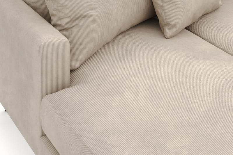 Menard 4-seters Høyrevendt U-formet Sofa med Divan og Sjeselong i Manchester - Grå - Møbler - Sofaer - U-sofa