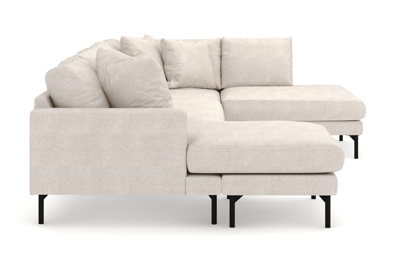 Menard 4-seters Høyrevendt U-formet Sofa med Divan og Sjeselong i Stoff - Beige - Møbler - Sofaer - U-sofa