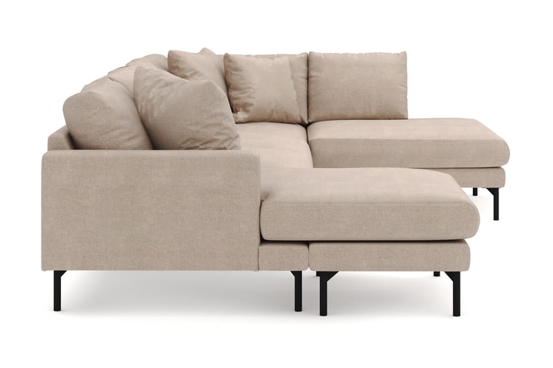 Menard 4-seters Høyrevendt U-formet Sofa med Divan og Sjeselong i Stoff - Beige - Møbler - Sofaer - U-sofa