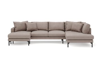 Menard 4-seters Høyrevendt U-formet Sofa med Divan og Sjeselong i Stoff