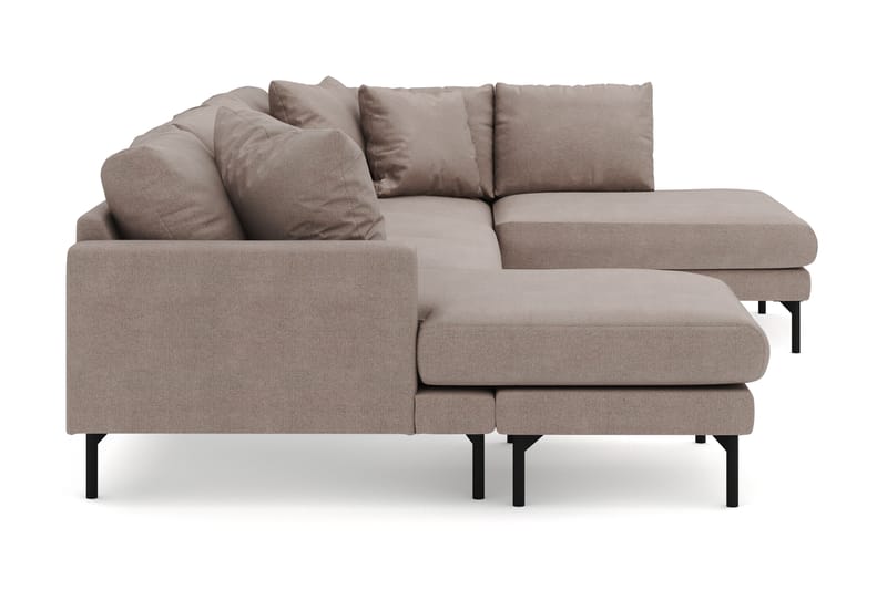 Menard 4-seters Høyrevendt U-formet Sofa med Divan og Sjeselong i Stoff - Brun - Møbler - Sofaer - U-sofa