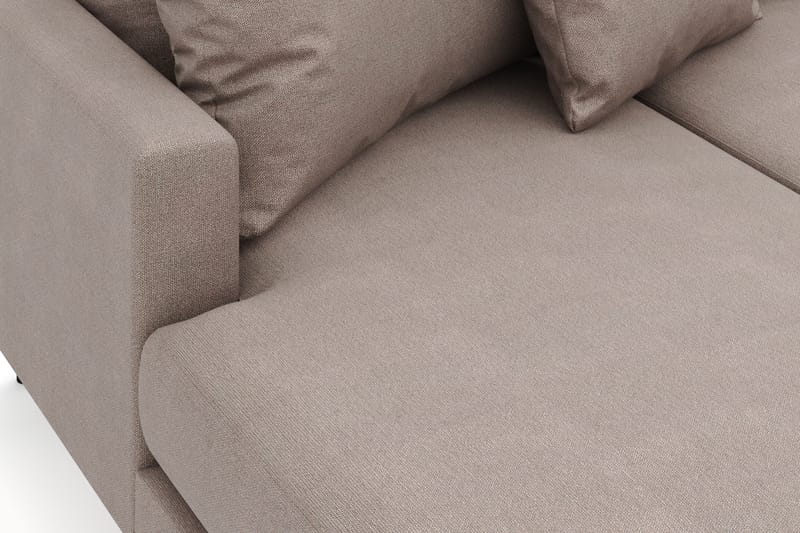 Menard 4-seters Høyrevendt U-formet Sofa med Divan og Sjeselong i Stoff - Brun - Møbler - Sofaer - U-sofa