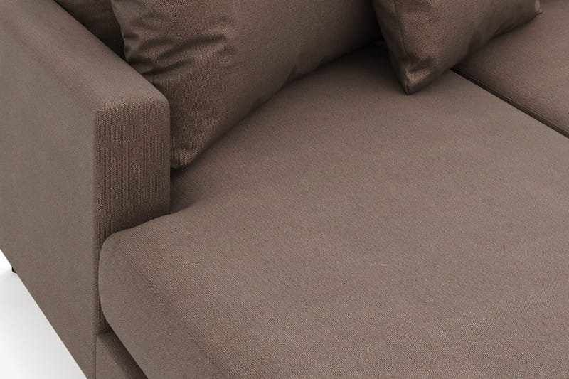 Menard 4-seters Høyrevendt U-formet Sofa med Divan og Sjeselong i Stoff - Brun - Møbler - Sofaer - U-sofa