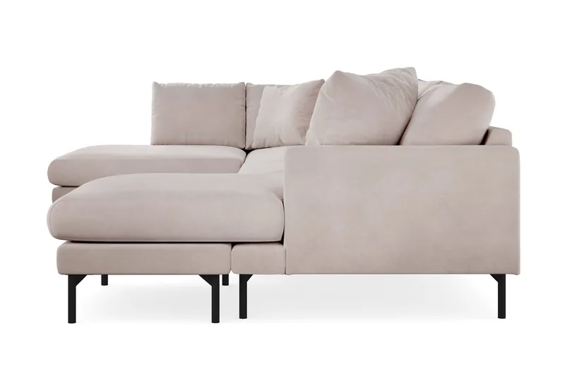 Menard 4-seters Venstrevendt Stor U-formet Dyp Large Sofa med Divan og Sjeselong i Fløyel - Beige - Møbler - Sofaer - Fløyel sofaer