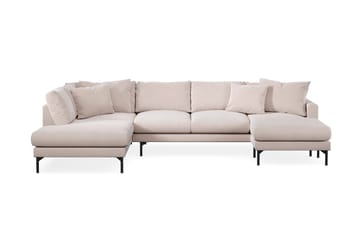 Menard 4-seters Venstrevendt Stor U-formet Dyp Large Sofa med Divan og Sjeselong i Fløyel