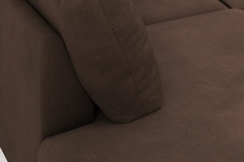 Menard 4-seters Venstrevendt Stor U-formet Dyp Large Sofa med Divan og Sjeselong i Manchester - Brun - Møbler - Sofaer - U-sofa