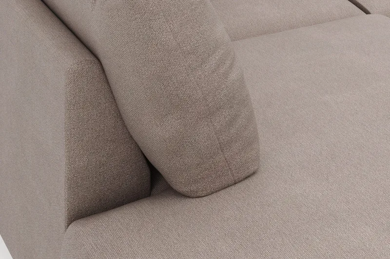 Menard 4-seters Venstrevendt Stor U-formet Dyp Large Sofa med Divan og Sjeselong i Stoff - Brun - Møbler - Sofaer - U-sofa