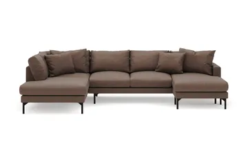 Menard 4-seters Venstrevendt Stor U-formet Dyp Large Sofa med Divan og Sjeselong i Stoff