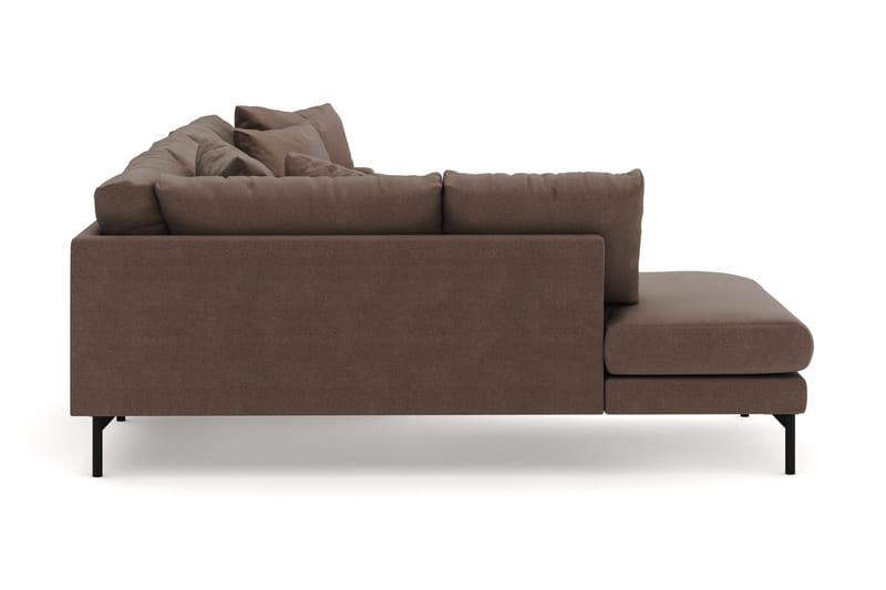 Menard 4-seters Venstrevendt Stor U-formet Dyp Large Sofa med Divan og Sjeselong i Stoff - Brun - Møbler - Sofaer - U-sofa