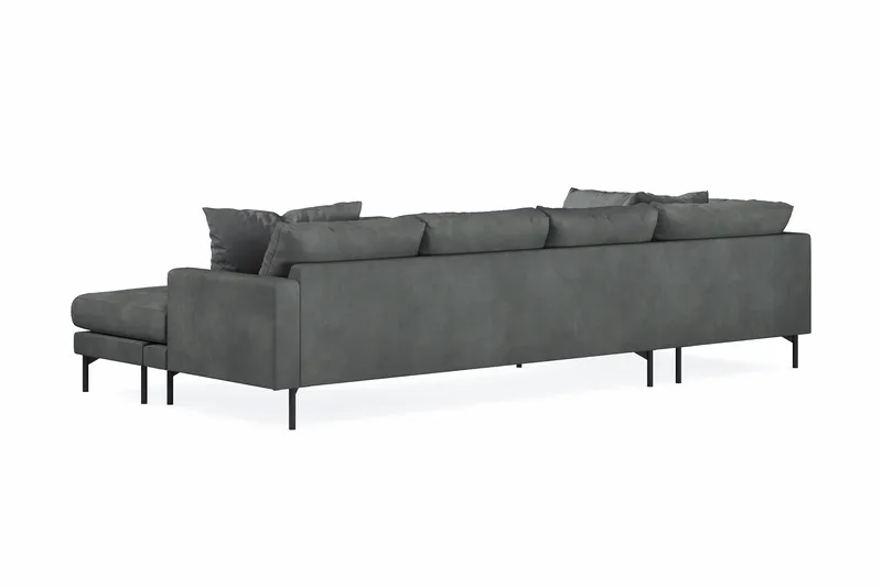 Menard 4-seters Venstrevendt Stor U-formet Dyp Sofa med Divan og Sjeselong i Manchester - Grå - Møbler - Sofaer - U-sofa