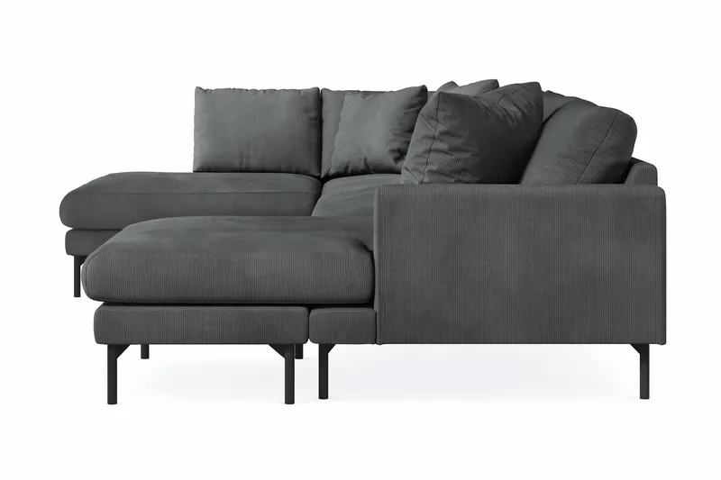Menard 4-seters Venstrevendt Stor U-formet Dyp Sofa med Divan og Sjeselong i Manchester - Grå - Møbler - Sofaer - U-sofa