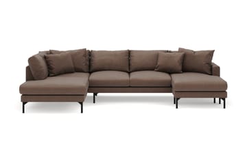 Menard 4-seters Venstrevendt U-formet Large Sofa med Divan og Sjeselong i Stoff