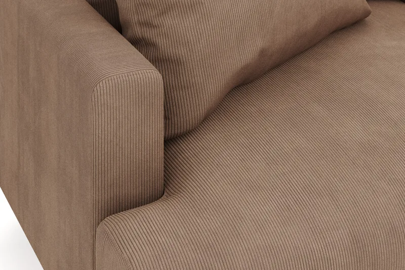 Menard 6-seters Høyrevendt L-formet Hjørnesofa i Manchester - Brun - Møbler - Sofaer - Hjørnesofa