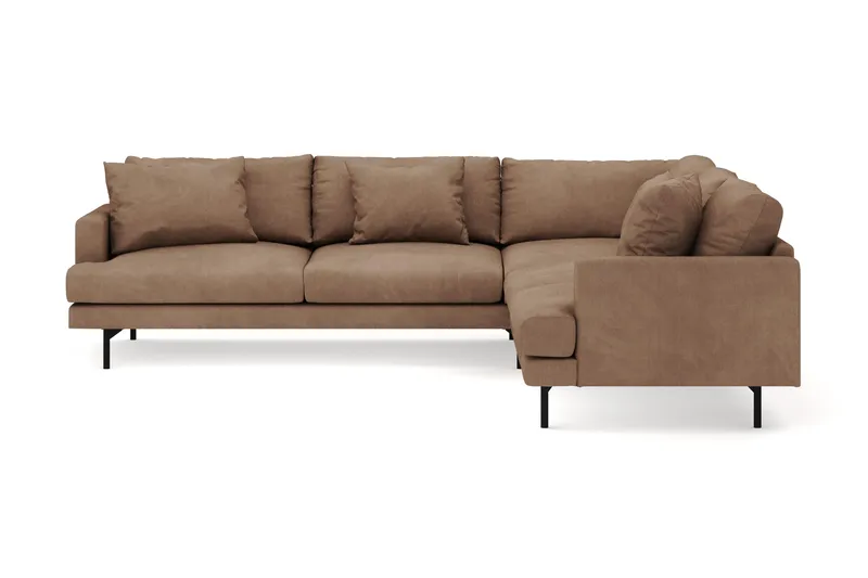 Menard 6-seters Høyrevendt L-formet Hjørnesofa i Manchester - Brun - Møbler - Sofaer - Hjørnesofa