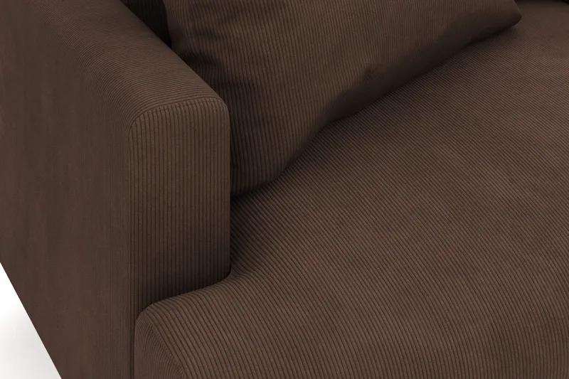 Menard 6-seters Høyrevendt L-formet Hjørnesofa i Manchester - Brun - Møbler - Sofaer - Hjørnesofa