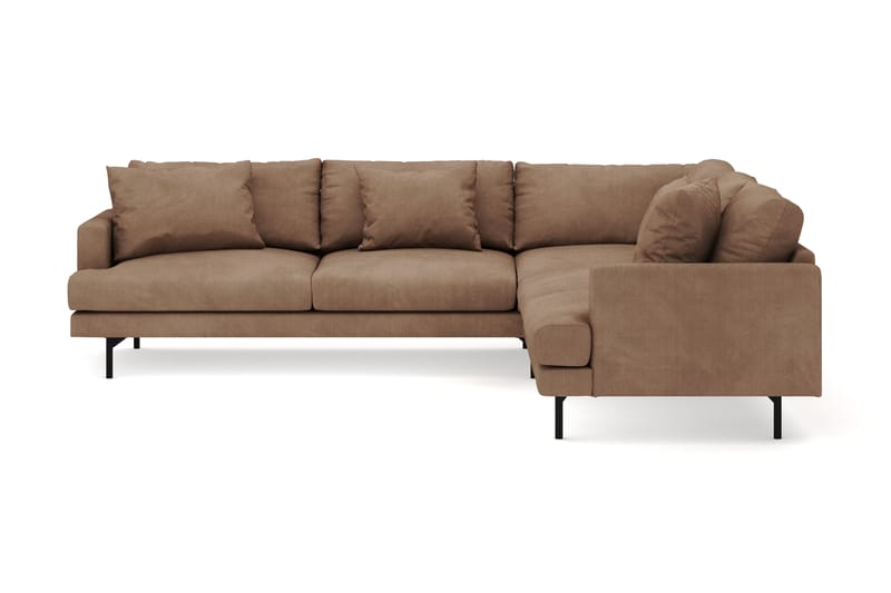 Menard 6-seters Høyrevendt L-formet Hjørnesofa i Manchester - Brun - Møbler - Sofaer - Hjørnesofa