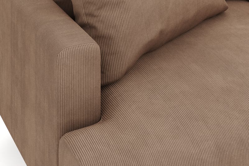 Menard 6-seters Høyrevendt L-formet Hjørnesofa i Manchester - Brun - Møbler - Sofaer - Hjørnesofa