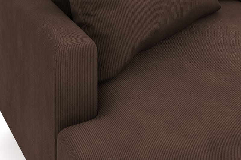 Menard 6-seters Høyrevendt L-formet Hjørnesofa i Manchester - Brun - Møbler - Sofaer - Hjørnesofa