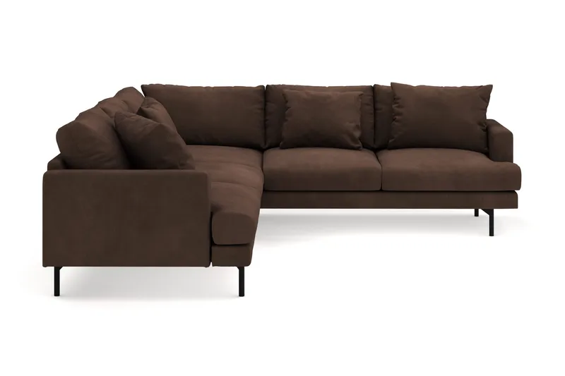 Menard 6-seters Høyrevendt L-formet Hjørnesofa i Manchester - Brun - Møbler - Sofaer - Hjørnesofa