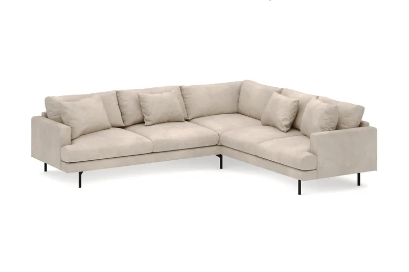 Menard 6-seters Høyrevendt L-formet Hjørnesofa i Manchester - Greige - Møbler - Sofaer - Hjørnesofa