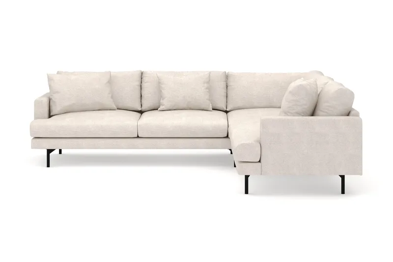 Menard 6-seters Høyrevendt L-formet Hjørnesofa i Stoff - Beige - Møbler - Sofaer - Hjørnesofa