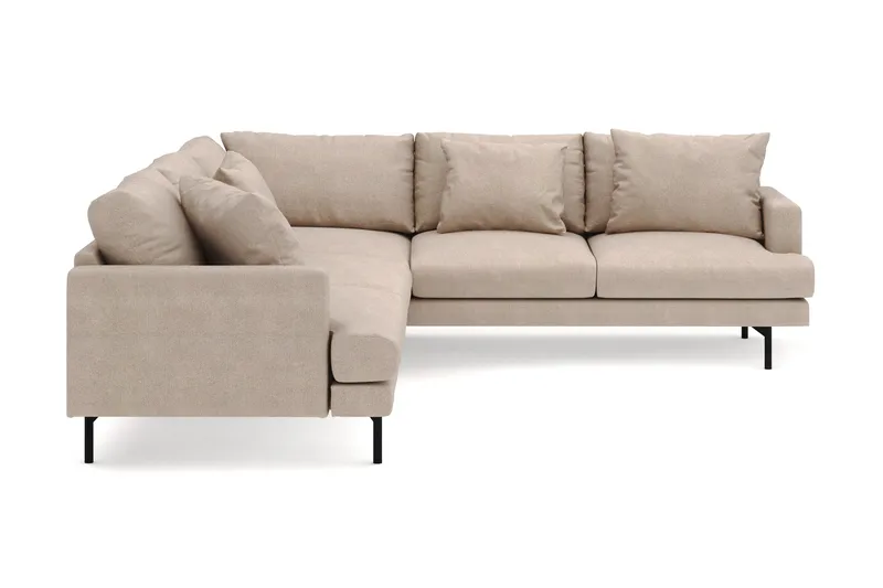 Menard 6-seters Høyrevendt L-formet Hjørnesofa i Stoff - Beige - Møbler - Sofaer - Hjørnesofa