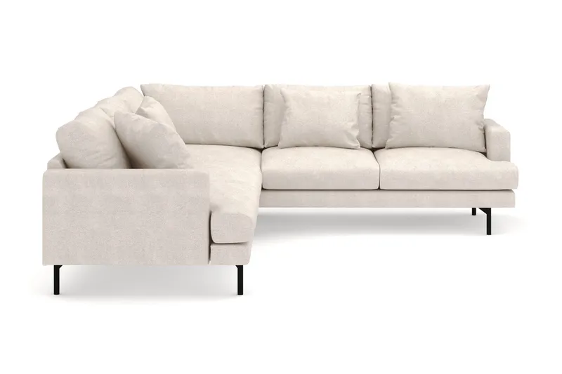 Menard 6-seters Høyrevendt L-formet Hjørnesofa i Stoff - Beige - Møbler - Sofaer - Hjørnesofa