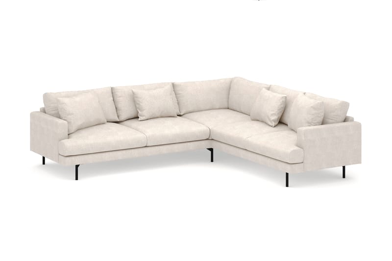 Menard 6-seters Høyrevendt L-formet Hjørnesofa i Stoff - Beige - Møbler - Sofaer - Hjørnesofa