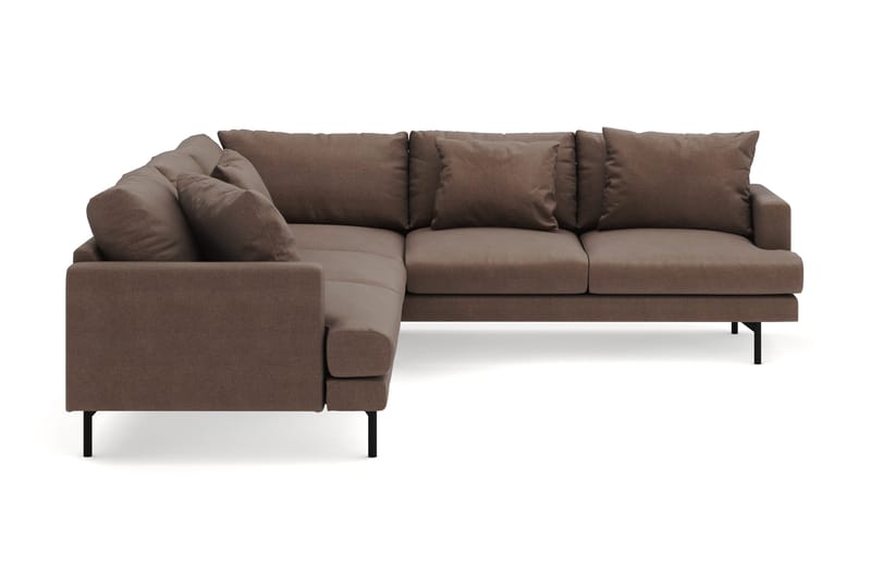 Menard 6-seters Høyrevendt L-formet Hjørnesofa i Stoff - Brun - Møbler - Sofaer - Hjørnesofa
