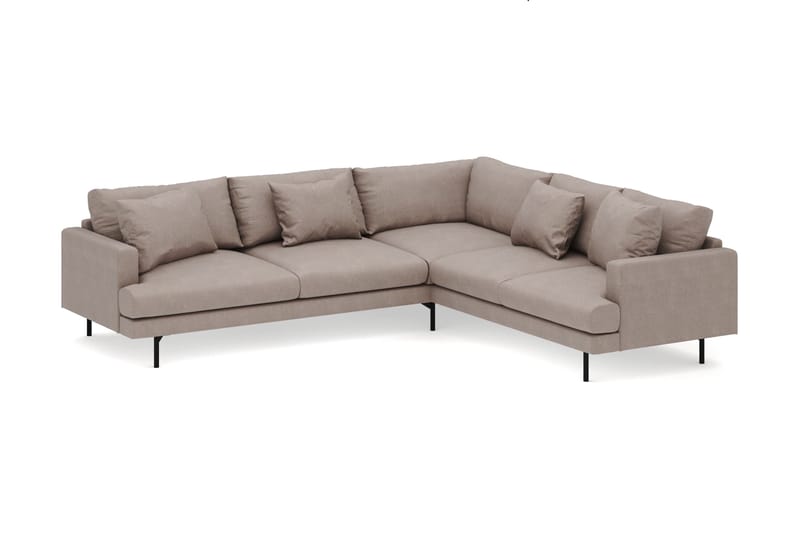 Menard 6-seters Høyrevendt L-formet Hjørnesofa i Stoff - Brun - Møbler - Sofaer - Hjørnesofa