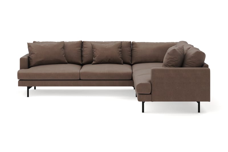 Menard 6-seters Høyrevendt L-formet Hjørnesofa i Stoff - Brun - Møbler - Sofaer - Hjørnesofa