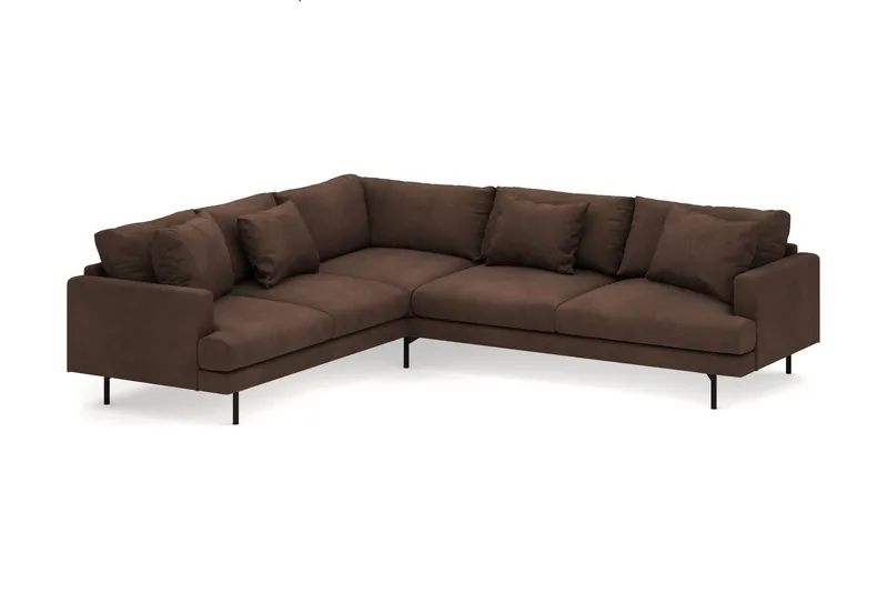Menard 6-seters Venstrevendt L-formet Hjørnesofa i Manchester - Brun - Møbler - Sofaer - Hjørnesofa