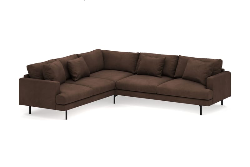 Menard 6-seters Venstrevendt L-formet Hjørnesofa i Manchester - Brun - Møbler - Sofaer - Hjørnesofa