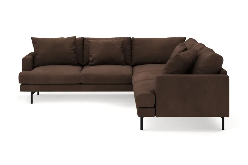 Menard 6-seters Venstrevendt L-formet Hjørnesofa i Manchester - Brun - Møbler - Sofaer - Hjørnesofa