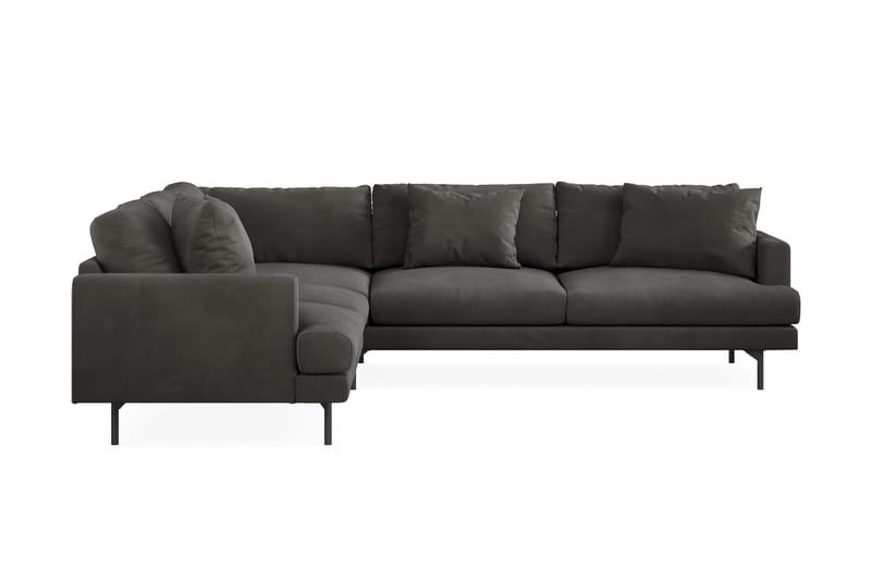 Menard 6-seters Venstrevendt L-formet Hjørnesofa i Manchester - Mørk grå - Møbler - Sofaer - Hjørnesofa