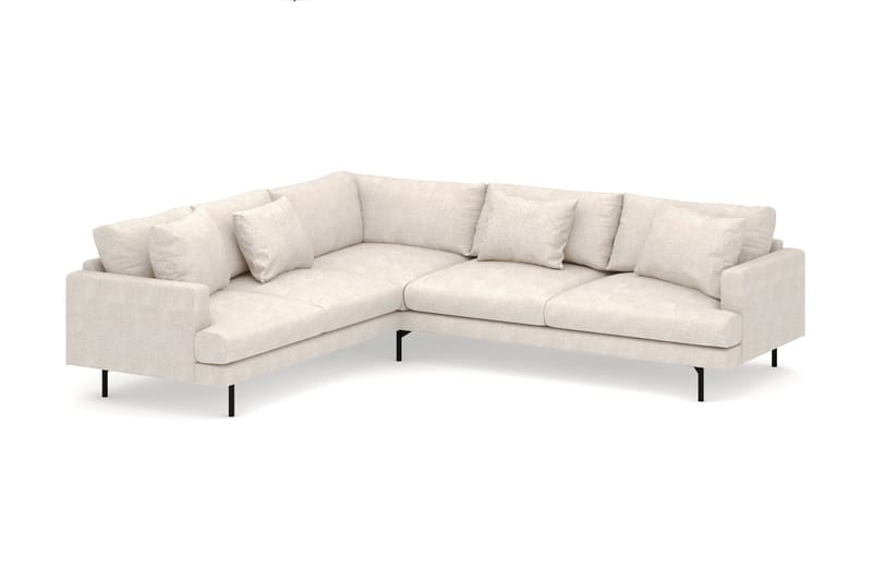 Menard 6-seters Venstrevendt L-formet Hjørnesofa i Stoff - Beige - Møbler - Sofaer - Hjørnesofa