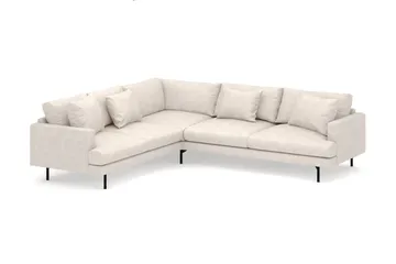 Menard 6-seters Venstrevendt L-formet Hjørnesofa i Stoff - Beige - Møbler - Sofaer - Hjørnesofa