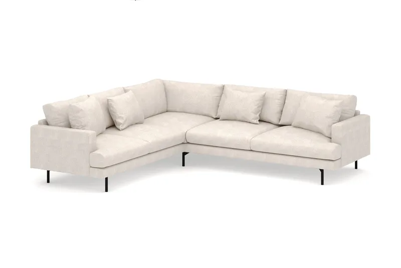 Menard 6-seters Venstrevendt L-formet Hjørnesofa i Stoff - Beige - Møbler - Sofaer - Hjørnesofa