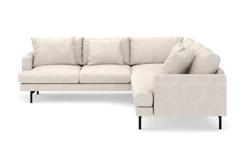 Menard 6-seters Venstrevendt L-formet Hjørnesofa i Stoff - Beige - Møbler - Sofaer - Hjørnesofa