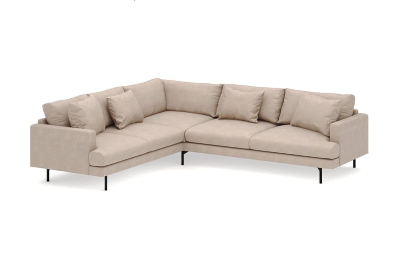 Menard 6-seters Venstrevendt L-formet Hjørnesofa i Stoff - Beige - Møbler - Sofaer - Hjørnesofa