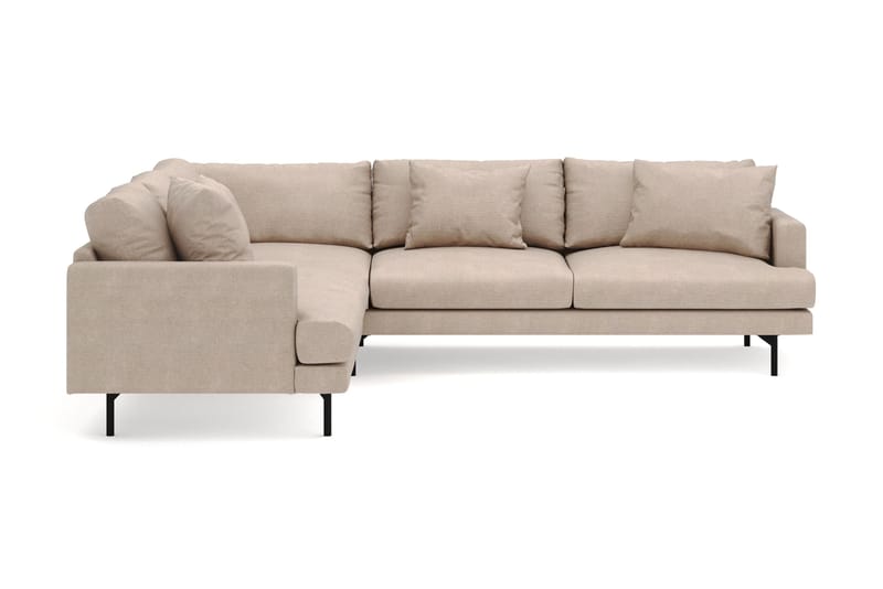 Menard 6-seters Venstrevendt L-formet Hjørnesofa i Stoff - Beige - Møbler - Sofaer - Hjørnesofa