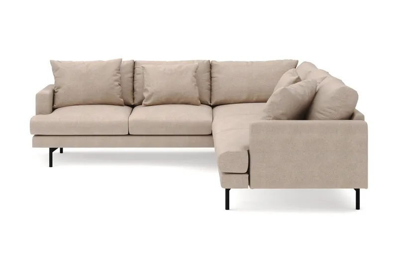 Menard 6-seters Venstrevendt L-formet Hjørnesofa i Stoff - Beige - Møbler - Sofaer - Hjørnesofa