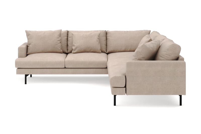 Menard 6-seters Venstrevendt L-formet Hjørnesofa i Stoff - Beige - Møbler - Sofaer - Hjørnesofa